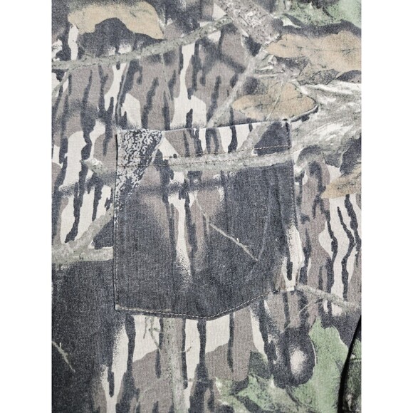 Vintage Jerzees outdoors Camo Long Sleeve Pocket Shirt SZ XXL USA Made Mossy Oak - Picture 2 of 8